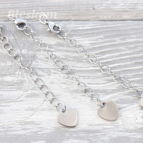 Ланцюжок з підвіскою, 7см, нержавіюча сталь, упаковка 30458