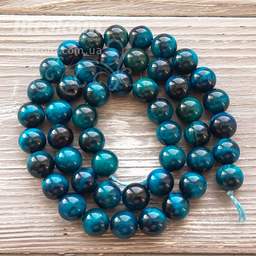 Тигровый глаз, круглый, натуральный, тонированный К6301