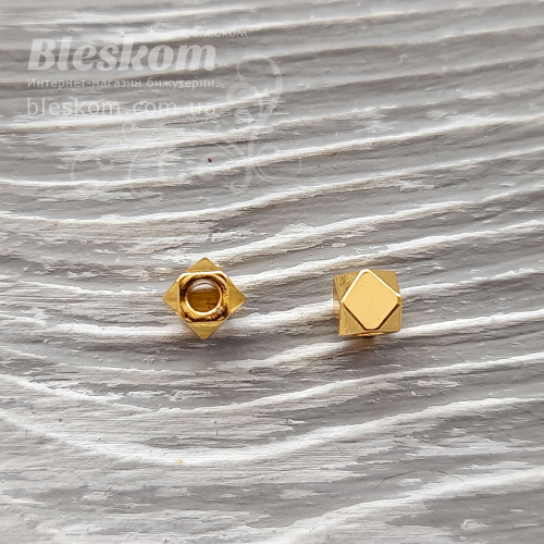 Намистина гранована, гіпоалергенна сталь, упаковка 30476