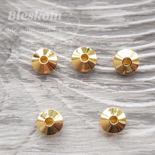 Намистина рондель, гіпоалергенна сталь, упаковка 30478