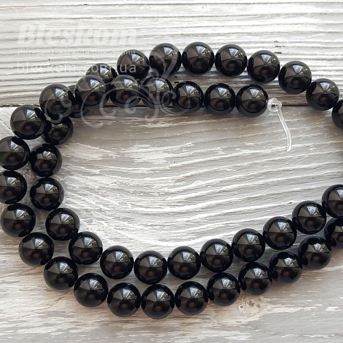 Онікс чорний, круглий, натуральний К6305