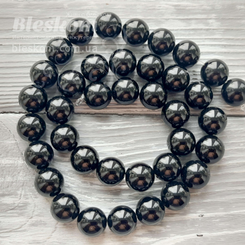 Онікс чорний, круглий, натуральний К6310