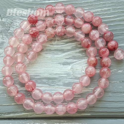 Кварц круглий натуральний (полуничний кварц) К6314