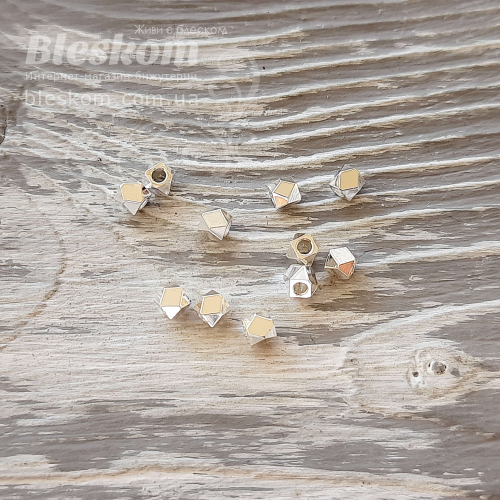 Намистина гранована, гіпоалергенна сталь, упаковка 30482