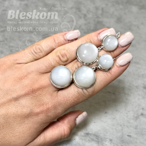 Комплект з сонячним каменем, натуральний с1054