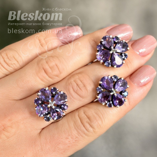 комплект з аметистом с1061