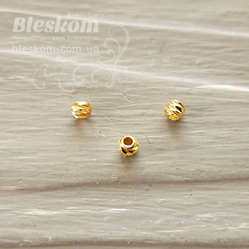 Намистина ажурна, гіпоалергенна сталь, упаковка 30497