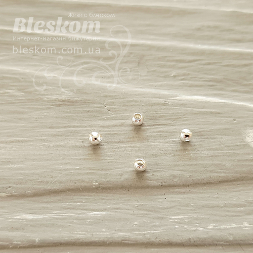 Намистина кругла, гіпоалергенна сталь, упаковка 30499
