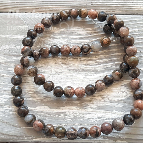 Яшма узорная, круглая, натуральная К6342