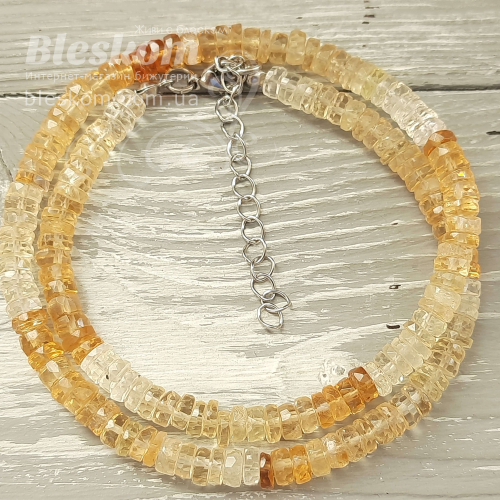 Цитрин рондель, граненый, натуральный К3171