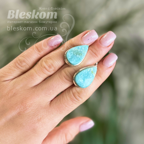 Сережки з Амазонітом с1070