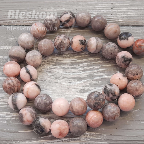 Яшма розовая, зебра, круглая, натуральная К6346