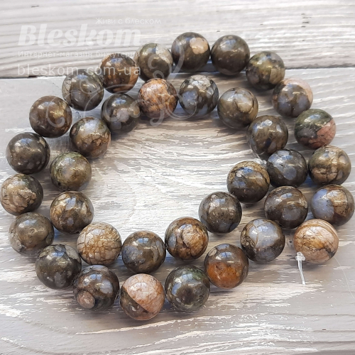 Яшма узорная, круглая, натуральная К6349