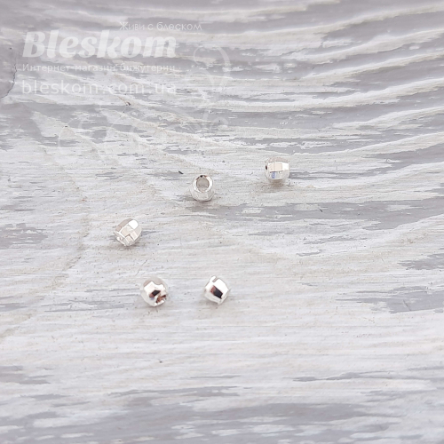 Намистина гранована, гіпоалергенна сталь, упаковка 30509