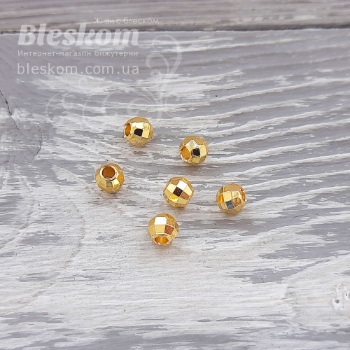 Намистина гранована, гіпоалергенна сталь, упаковка 30510