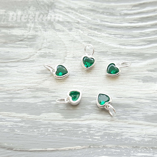 Підвіска серце з цирконом 925 проба 925-348