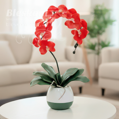 Світильник ручної роботи -  Червона Орхідея С-22