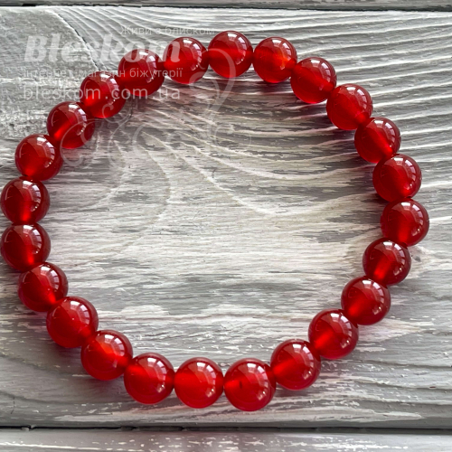 Сердолік браслет, круглий, натуральний (16см) К6372