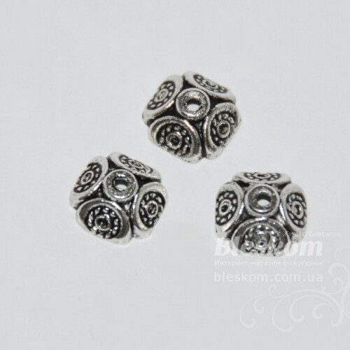 Шапочка для намистини, металева, паковання 18025