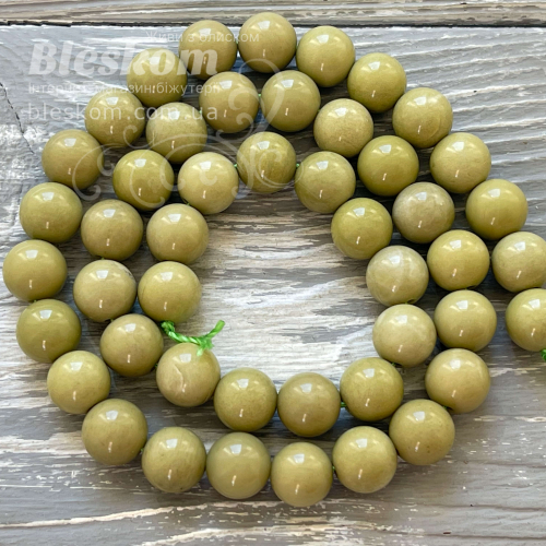 Агат алашань авакадо, круглый, натуральный К6420