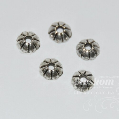 Шапочка для намистини, металева, паковання 18038