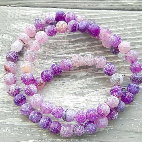 АГАТ МОРОЗНЫЙ, КРУГЛЫЙ, МАТОВЫЙ, НАТУРАЛЬНЫЙ К962