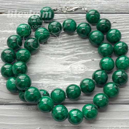 Малахіт круглий, пресований, підфарбований К1043