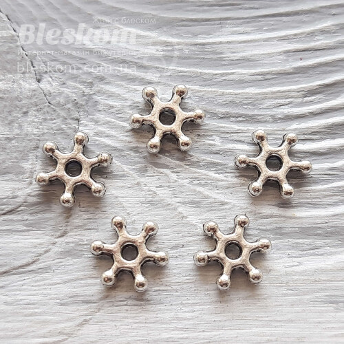 Бусина снежинка, упаковка 15559