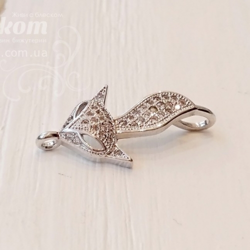Конектор Лисичка з фіанітами, сріблення 11266