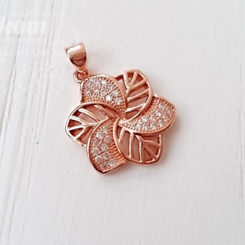 Підвіска Квіточка з фіанітами, позолота 6465