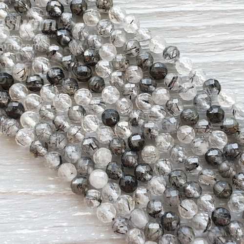 турмалиновый кварц гранований, натуральний К2176