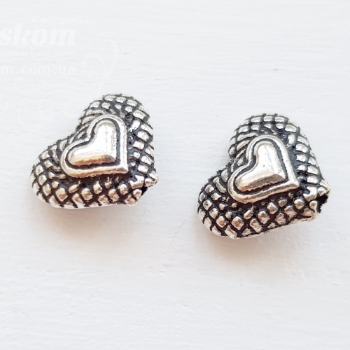 Бусина Сердце, упаковка 15635