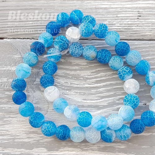 АГАТ МОРОЗНЫЙ, КРУГЛЫЙ, МАТОВЫЙ, НАТУРАЛЬНЫЙ К4333