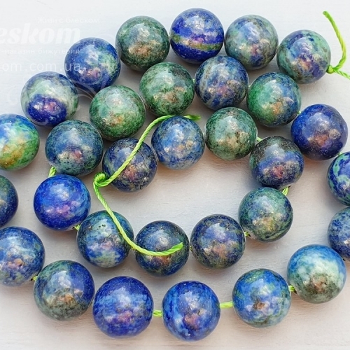 Хризокола кругла, натуральна, тонована К4350