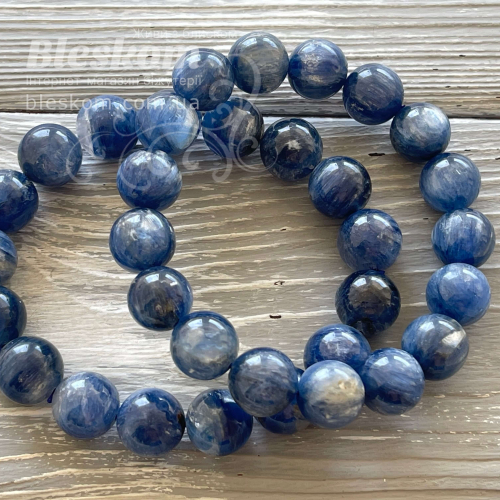 Кіаніт круглий, натуральний, браслет, 18см К2250