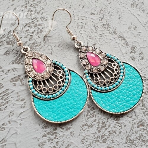 Сережки-коннектори, з камінням 17151