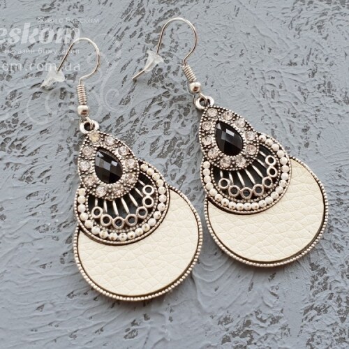 Сережки-коннектори, з камінням 17152