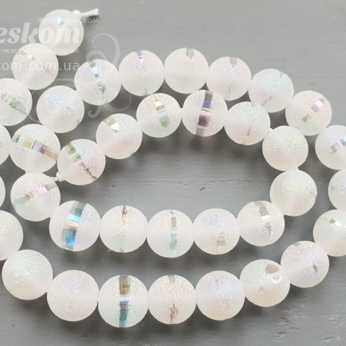 Бусины под морозный агат, с напылением К4461