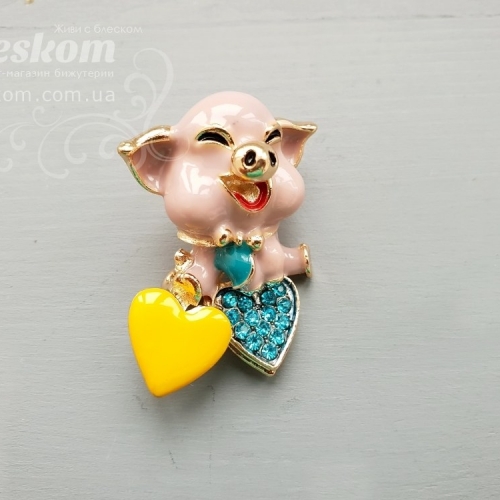 Брошь Символ Года со стразами 3-138