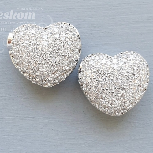 Намистина Серце, з фіанітами 15679