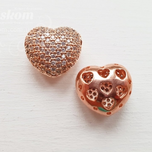 Намистина Серце, з фіанітами 15680