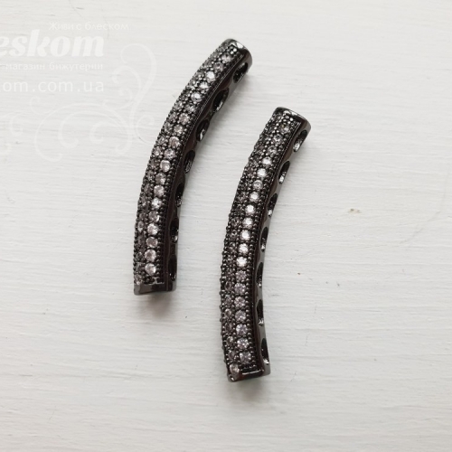 Намистина трубочка з фіанітами 15695