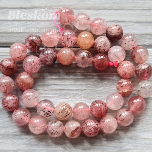 Полуничний кварц, круглий, натуральний К4659