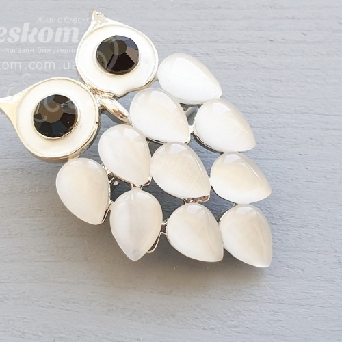 Брошь Сова со стразами 3-149