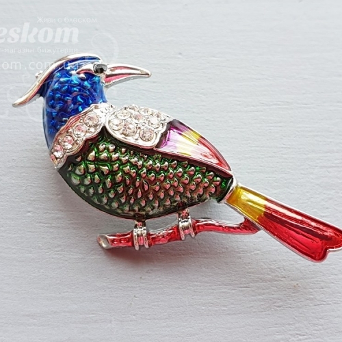 Брошь Птица эмаль 3-169
