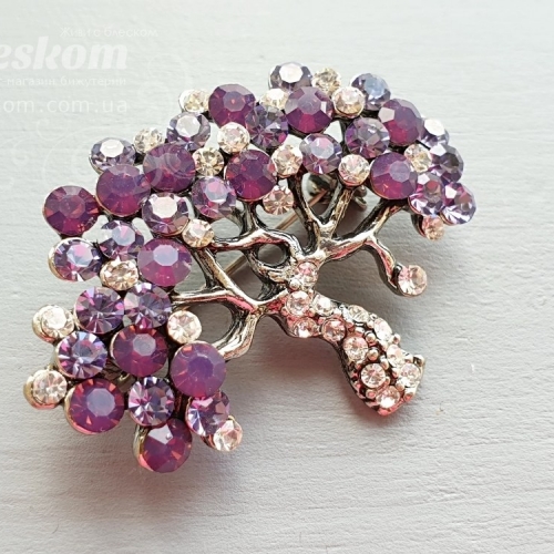 Брошь Дерево со стразами 3-209