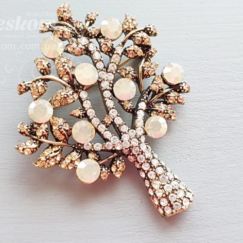 Брошь Дерево со стразами 3-224