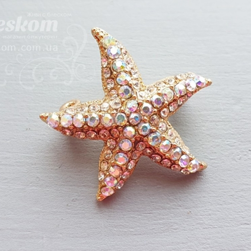 Брошь Звезда со стразами 3-232