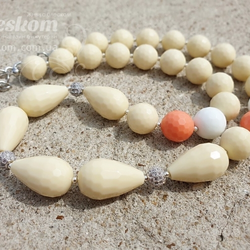 Кольє з агатом і фіанітами 1-298