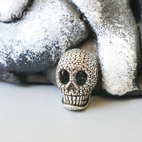 Бусина Череп, металлическая 15745